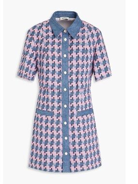 SANDRO Amadora Denim Tweed Mini Dress Size 36 S 4